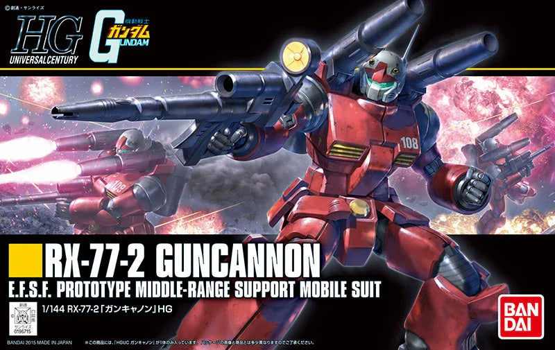 Assembled - Bandai Hobby - Mobile Suit Gundam - #190 RX-77-2 Guncannon (Revive), Bandai Spirits HGUC 1/144 Model Kit