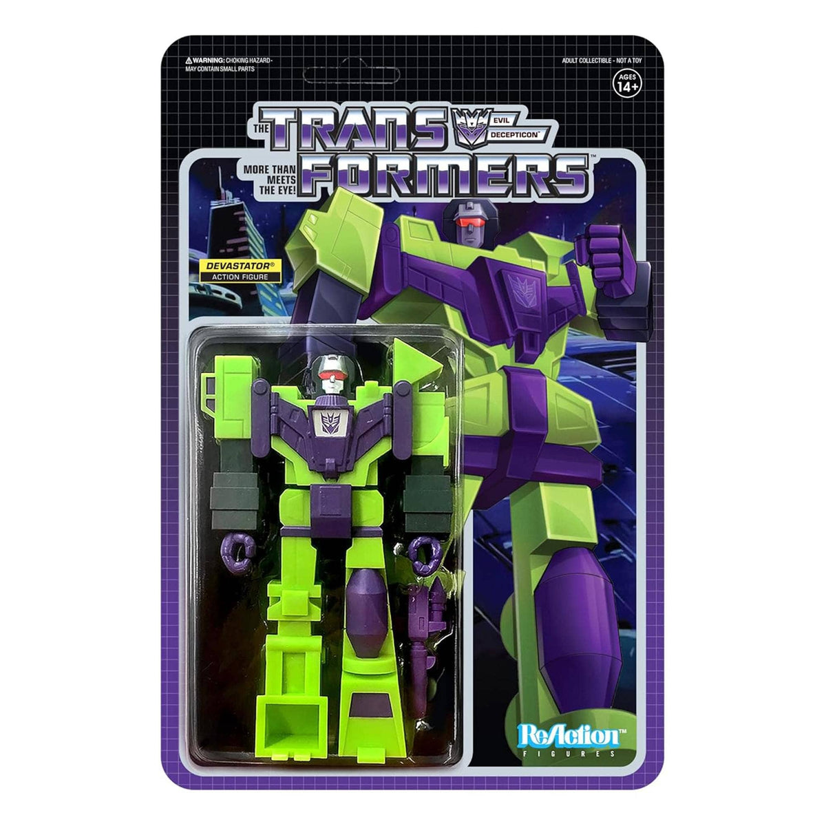 Transformers Super7 ReAction Figure | Devastator - Unpunched w/ Protective Case