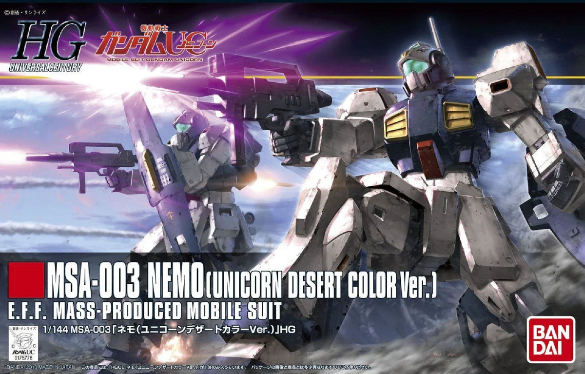 Bandai HGUC Gundam UC NEMO Unicorn Desert Color Ver. 1/144 Plastic Model Kit