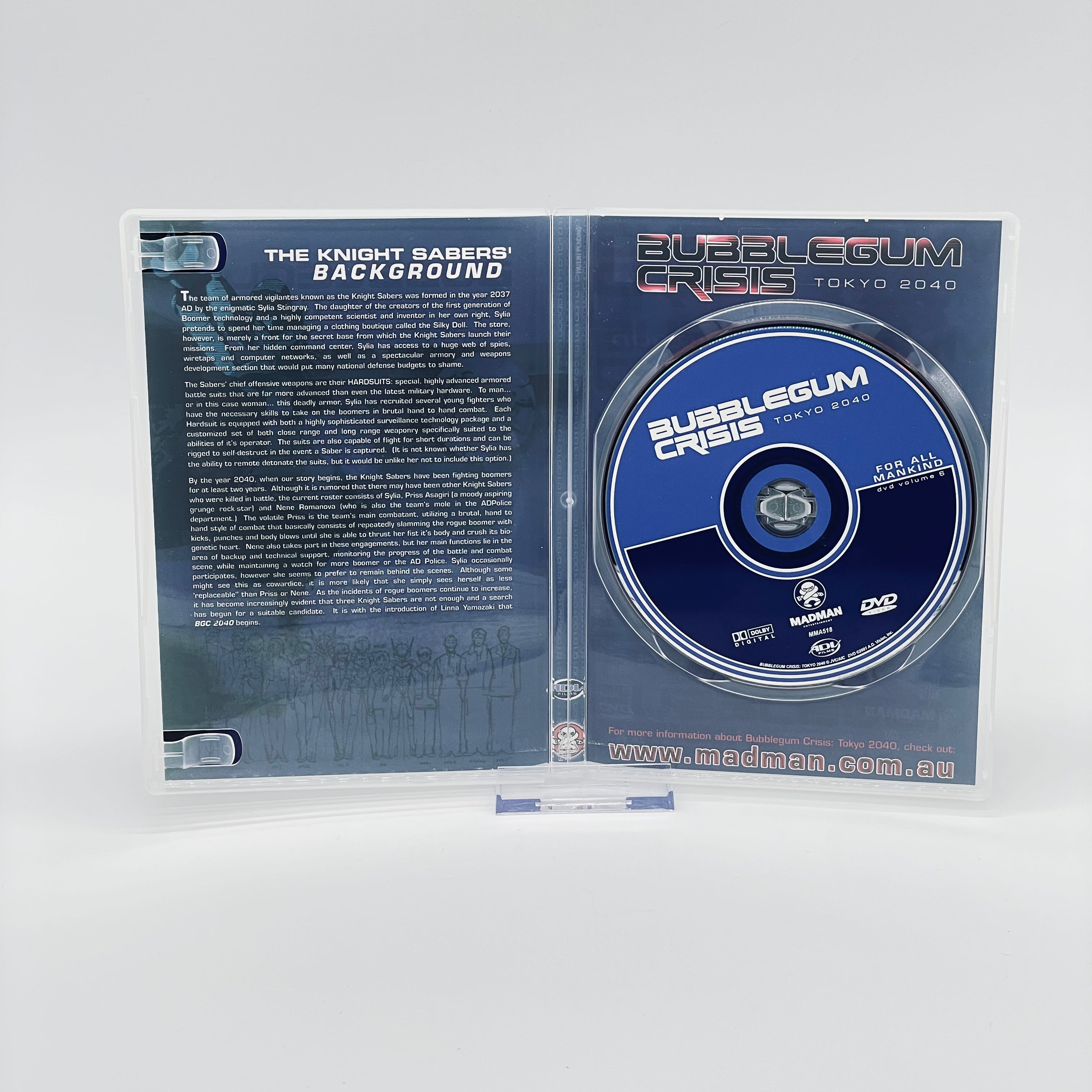 Bubblegum Crisis: For All Mankind DVD - Regions 2 & 4 Used