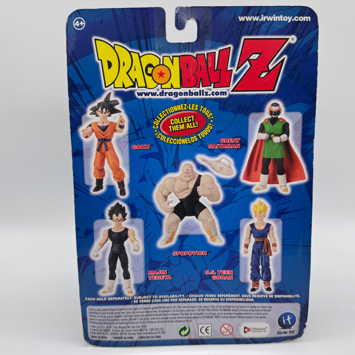 Irwin Toy Dragon Ball Z Goku Action Figure — Androids Saga, Carded
