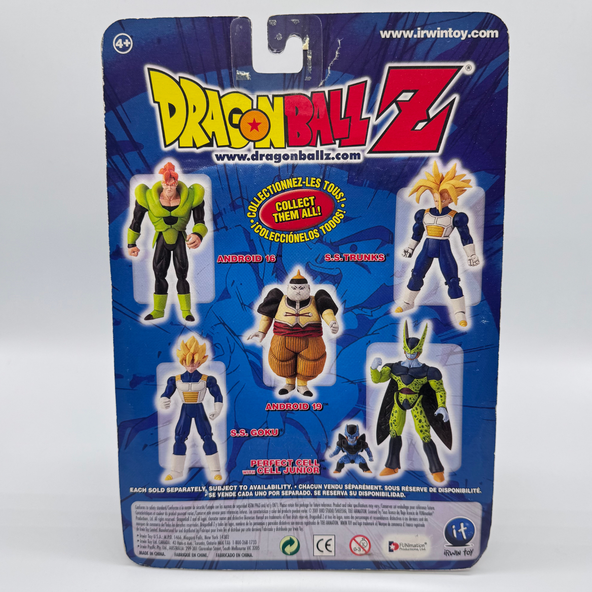 Irwin Toy Dragon Ball Z S.S. Trunks Action Figure — Perfect Cell Saga, Carded