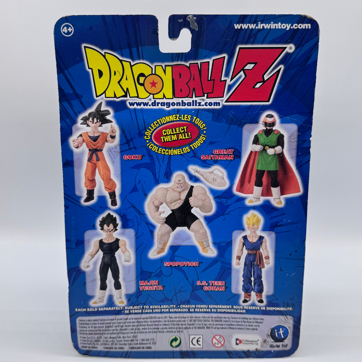 Irwin Toy Dragon Ball Z S.S. Teen Gohan Action Figure — Great Saiyaman Saga, Carded