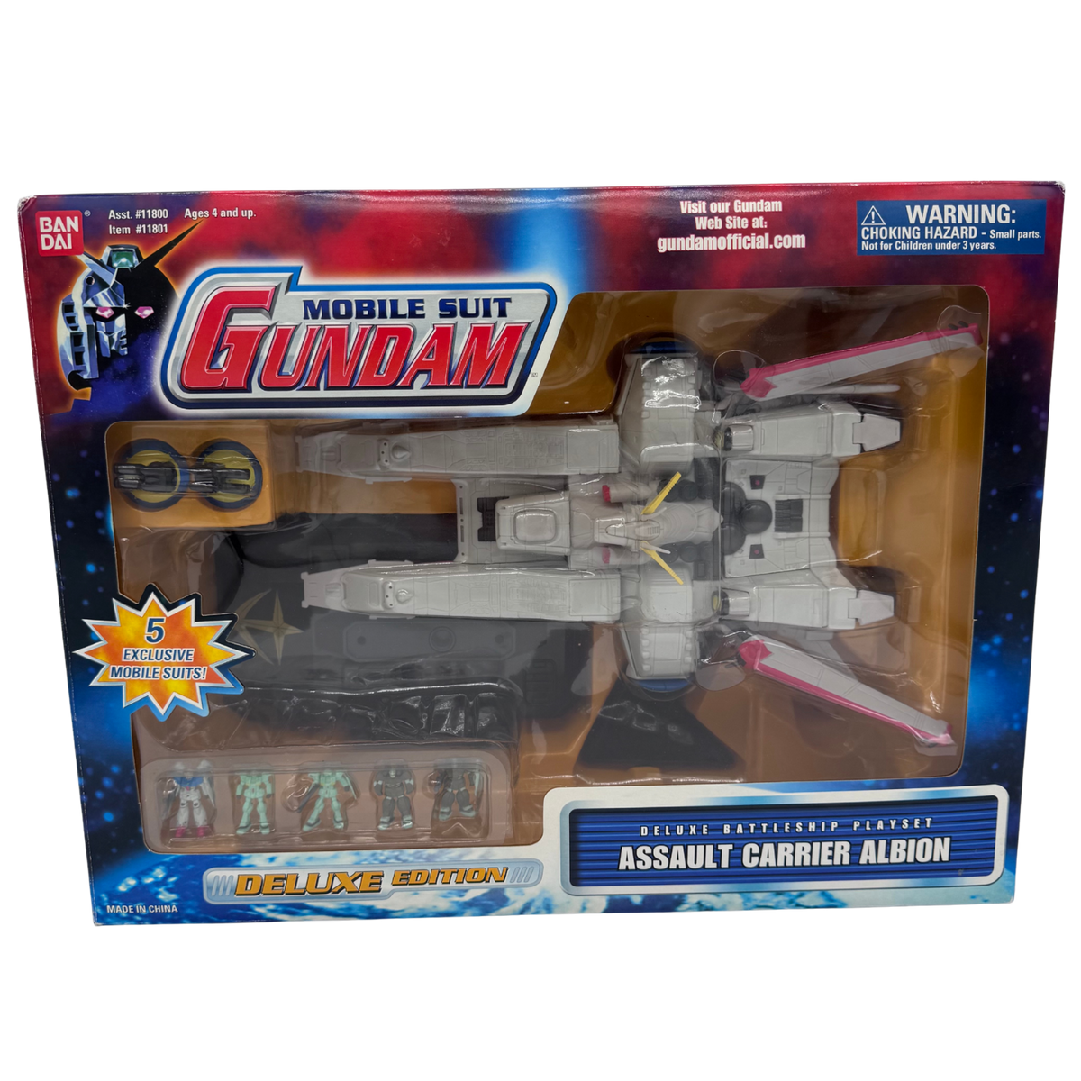 Bandai Mobile Suit Gundam Assault Carrier Albion Deluxe Battleship Playset - 2001 - Open Box Complete Like New