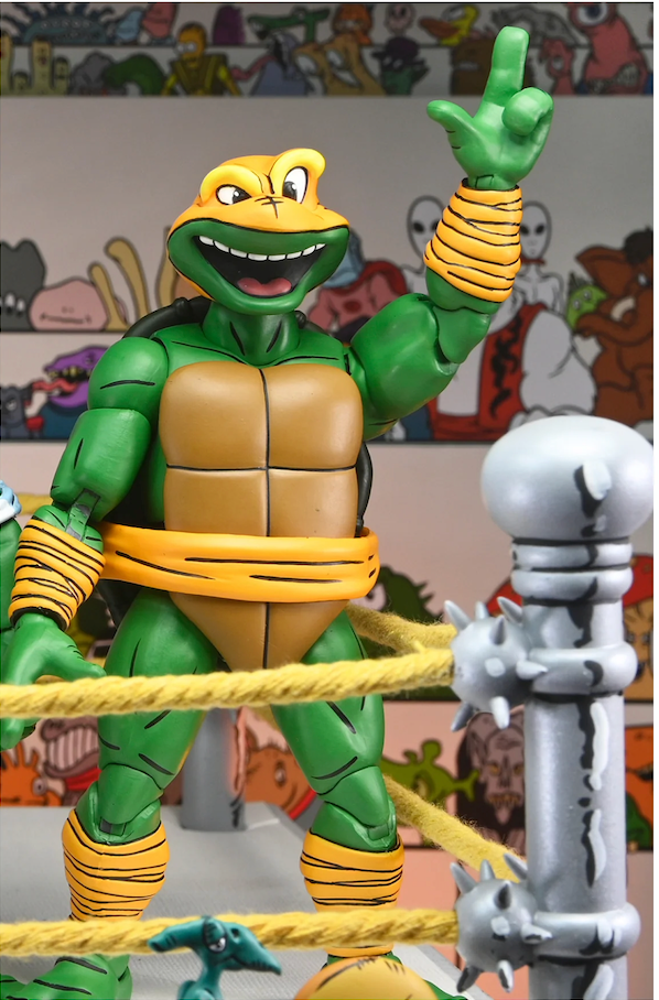 NECA Teenage Mutant Ninja Turtles Adventures - Michelangelo - Stump Arena Presents