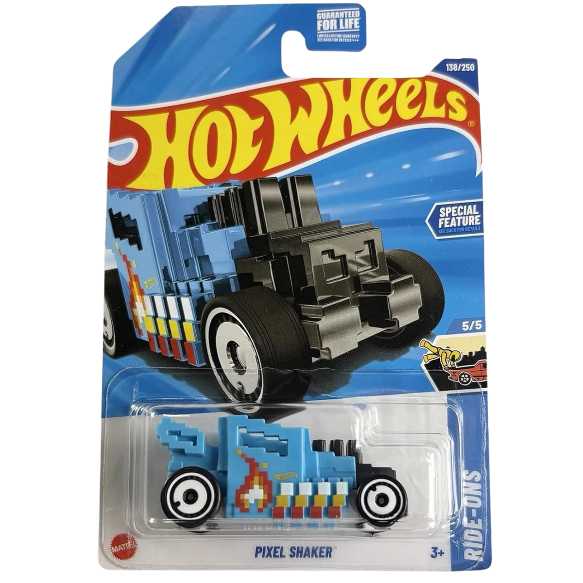 Hot Wheels Pixel Shaker Die-Cast Toy Car, Blue, Ride-Ons Series 5/5, 38/250