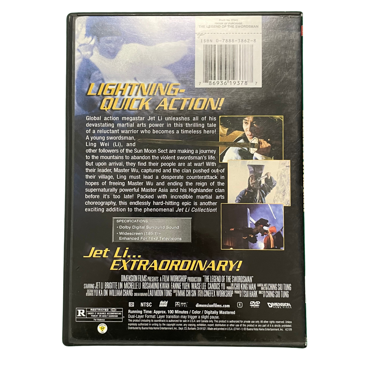 The Legend of the Swordsman DVD (Used) – Jet Li Collection