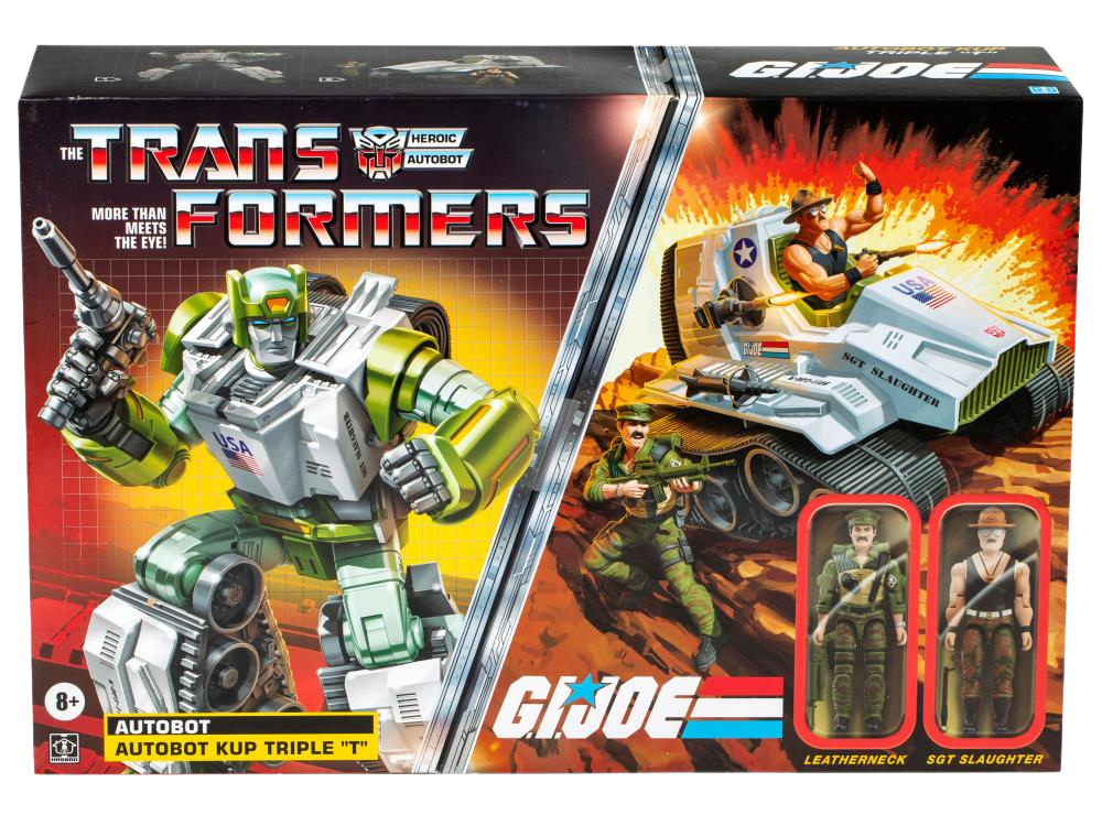Transformers Collaborative G.I. Joe x Autobot Kup Triple T 9-Inch Action Figure, O-Ring 3.75-inch SGT Slaughter & Leatherneck