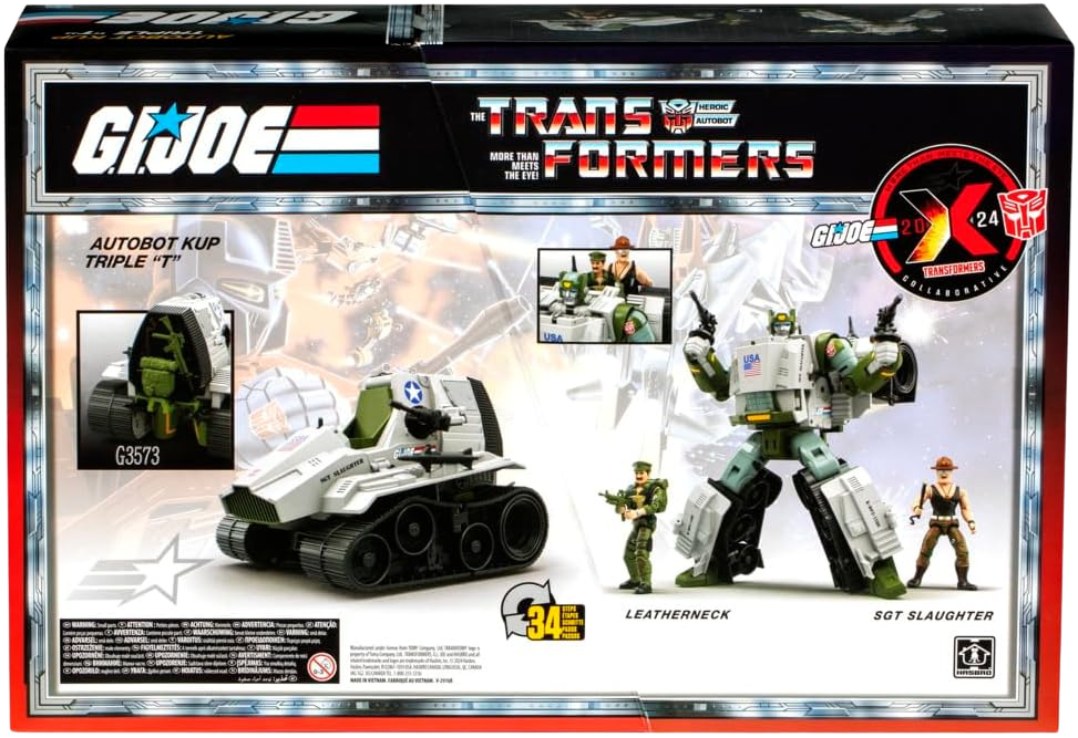 Transformers Collaborative G.I. Joe x Autobot Kup Triple T 9-Inch Action Figure, O-Ring 3.75-inch SGT Slaughter & Leatherneck