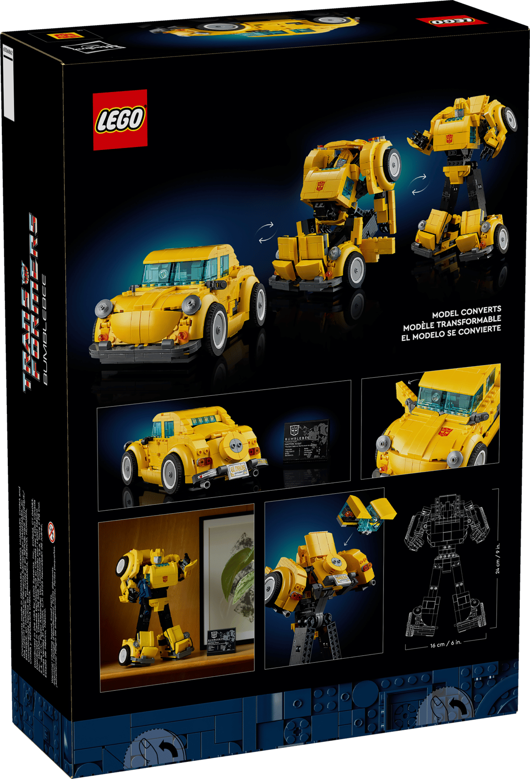 LEGO Icons Transformers Bumblebee Action Figure, Collectible Robot Gift for Adults, Movie Themed Model Building Set for Sci-Fi Enthusiasts and Transformers Fans, Converts to Vehicle Mode, 10338