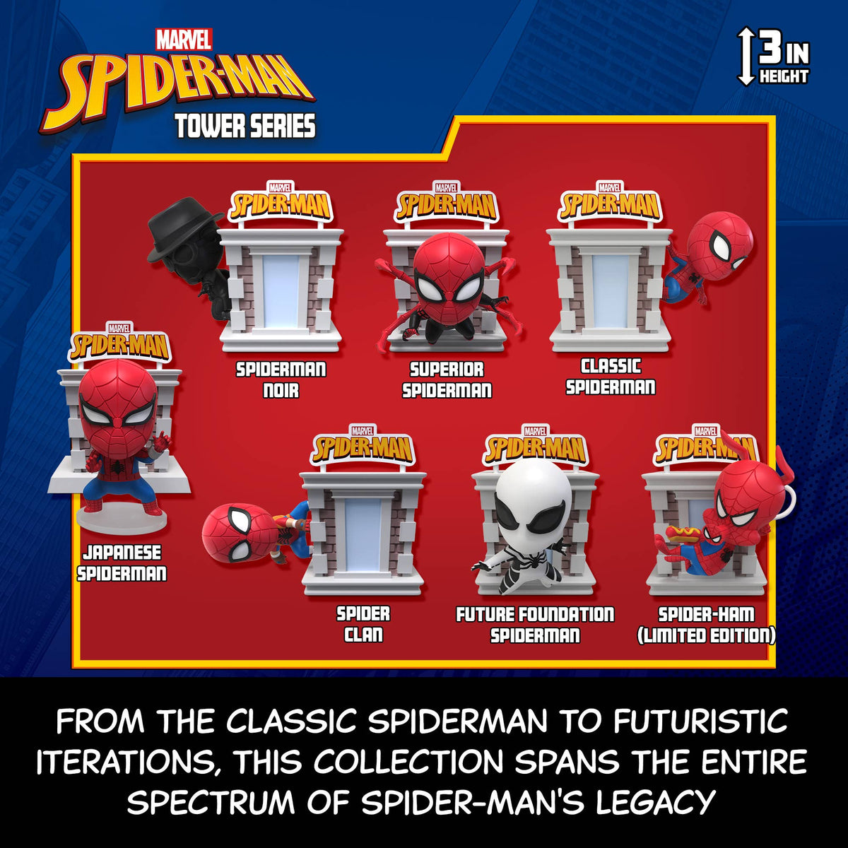 Marvel Spider-Man Tower Series Hero Box Blind Box Pack of 6