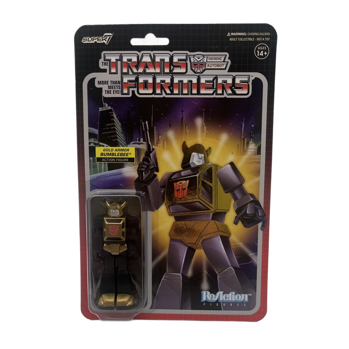 Transformers Super 7 Gold Armor Bumblebee Hasbro Action Figure NEW ReAction