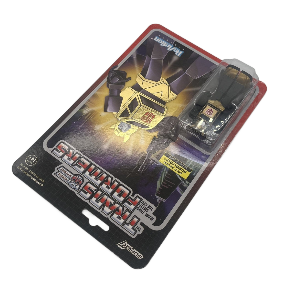 Transformers Super 7 Gold Armor Bumblebee Hasbro Action Figure NEW ReAction