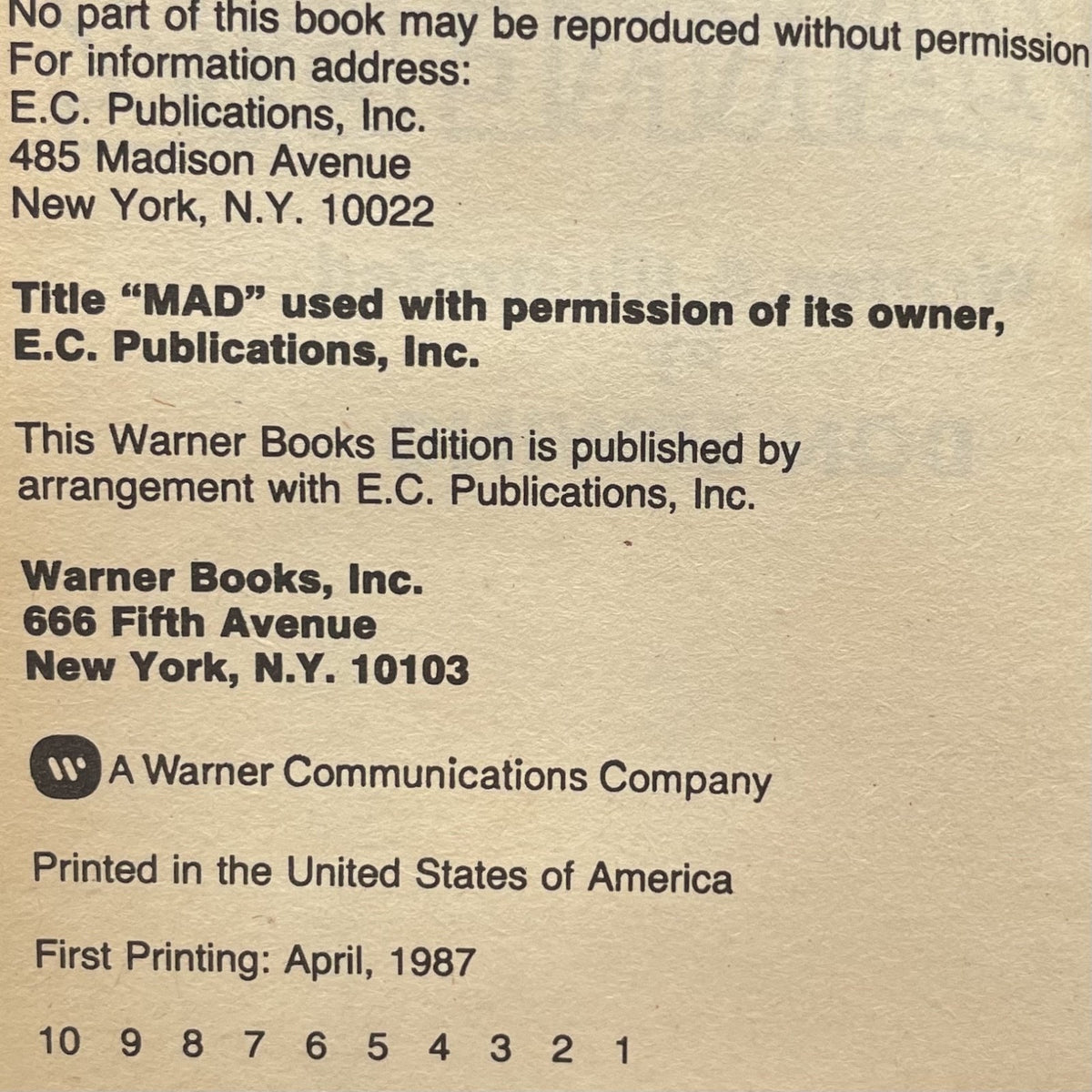 1987 Don Edwing's Mad’s Bizarre Biz – First Printing – Vintage Paperback - GOOD