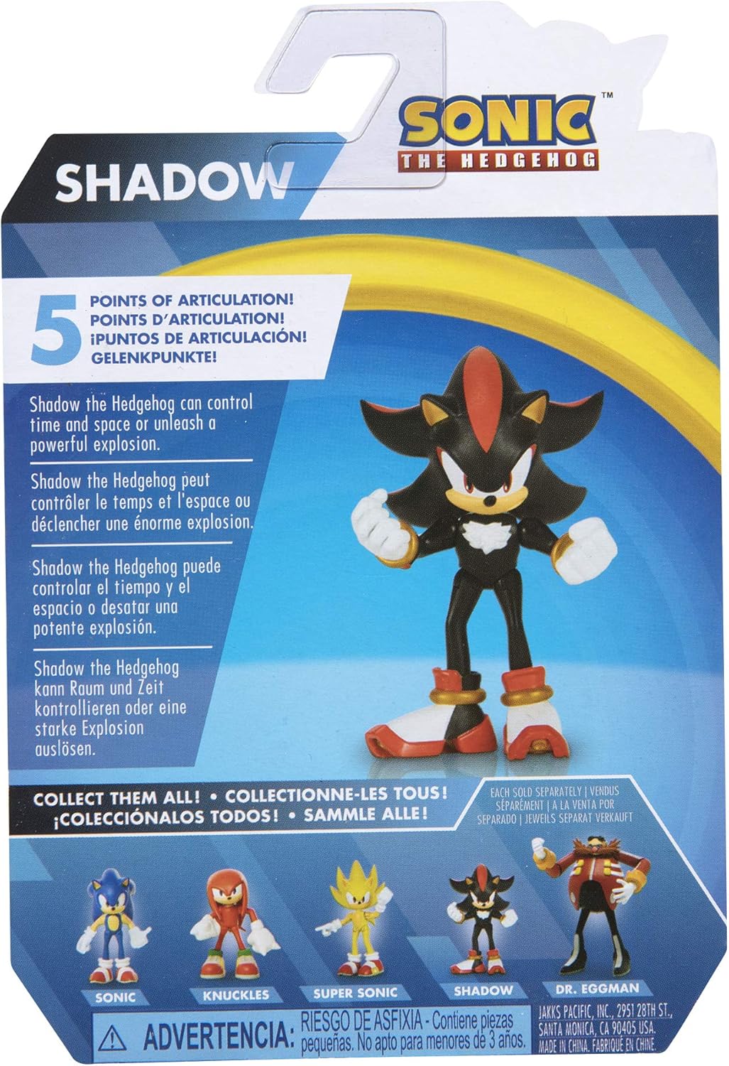 JAKKS Pacific Sonic The Hedgehog Action Figure 2.5 Inch Shadow Collectible Toy