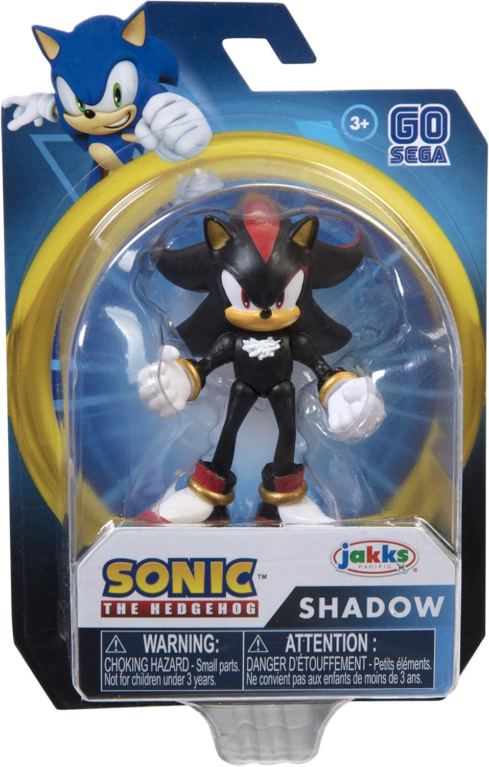 JAKKS Pacific Sonic The Hedgehog Action Figure 2.5 Inch Shadow Collectible Toy