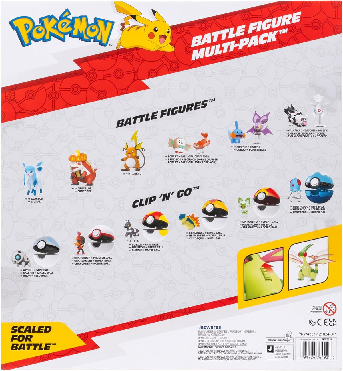 Pokémon Battle Figure 10 Pack - One 4.5-Inch Flygon Figure plus Nine 2-Inch Battle Figures including Pikachu