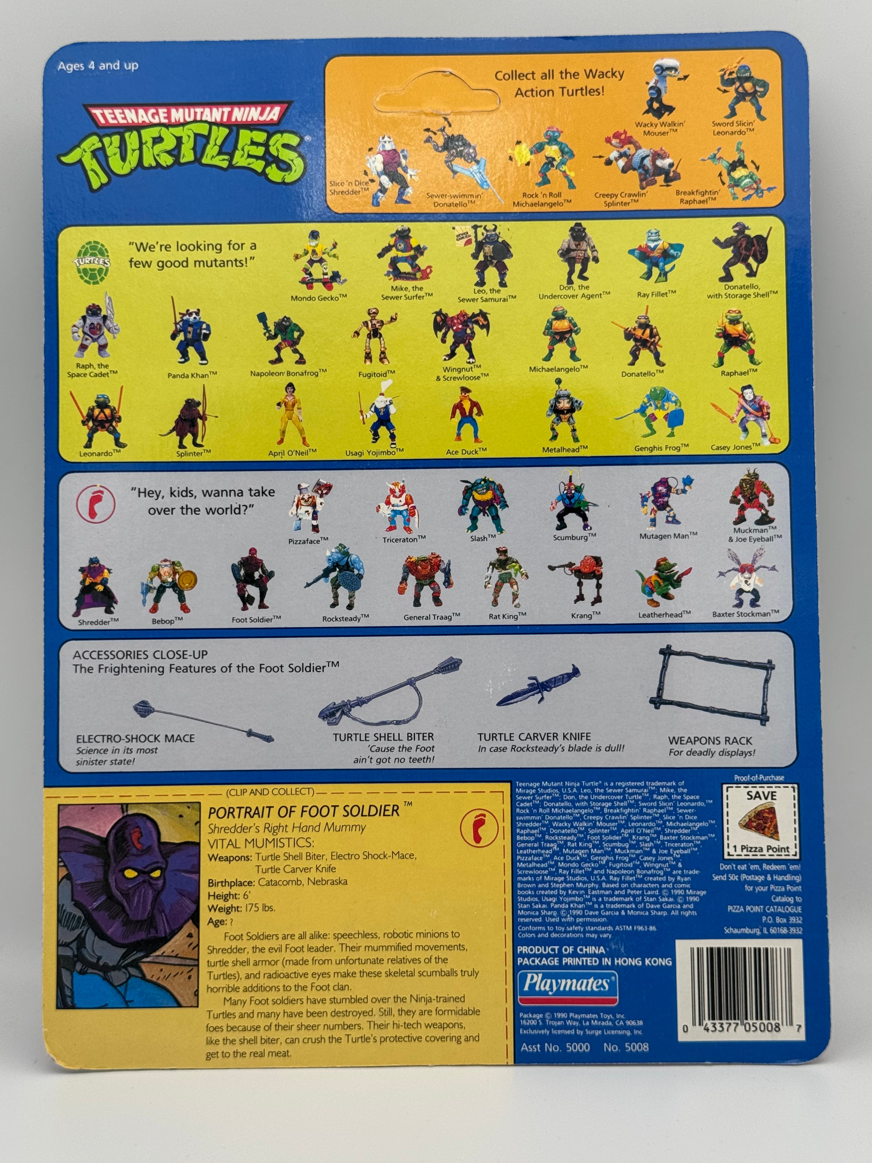 TMNT 1990 Foot Solider Carded Unpunched