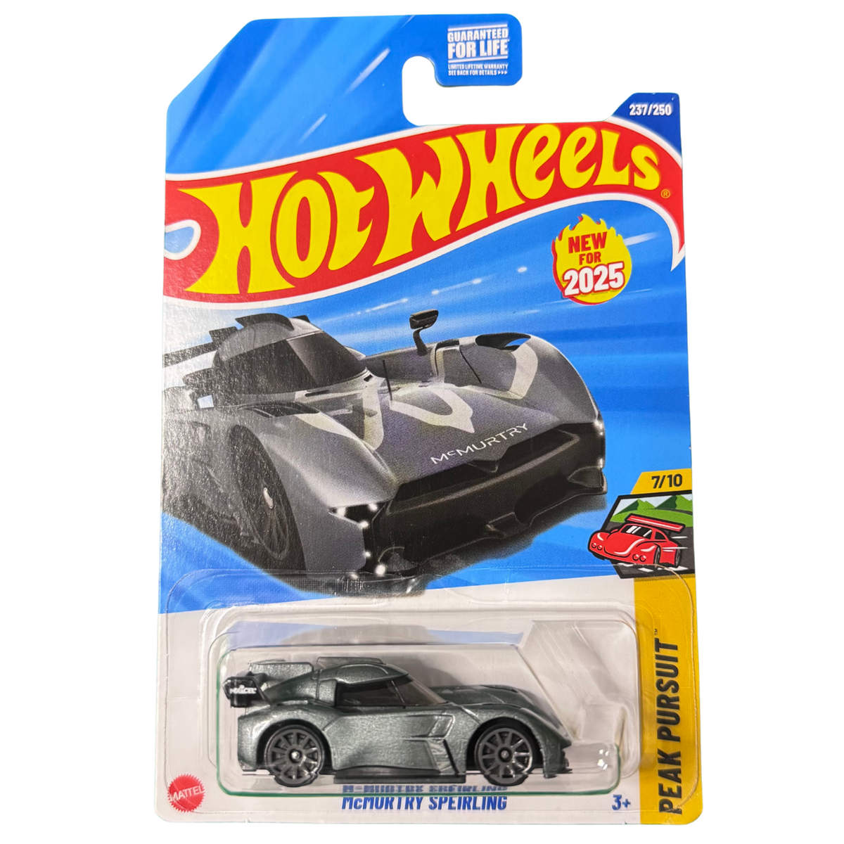 Hot Wheels McMurtry Speirling - Peak Pursuit 7/10  Silver w/ Case