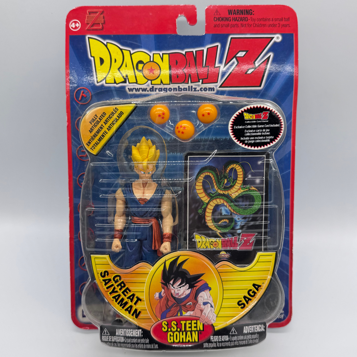 Irwin Toy Dragon Ball Z S.S. Teen Gohan Action Figure — Great Saiyaman Saga, Carded