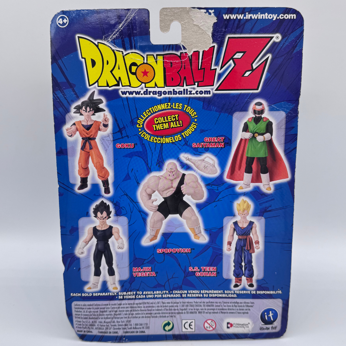 Irwin Toy Dragon Ball Z Spopovich Action Figure — World Tournament Saga, Carded