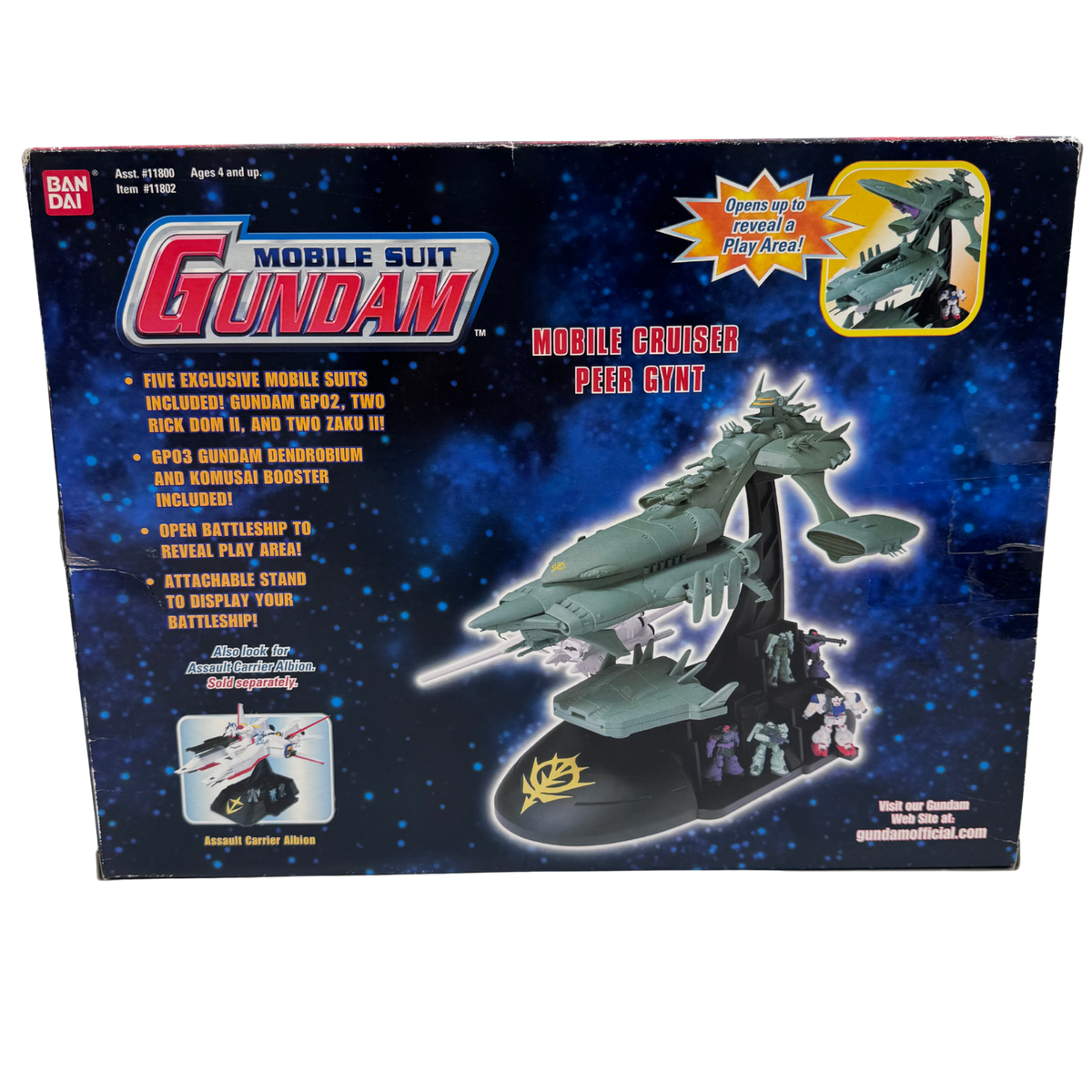 Bandai Mobile Suit Gundam Mobile Cruiser Peer Gynt Deluxe Battleship Playset 2001 - Open Box Complete Like New