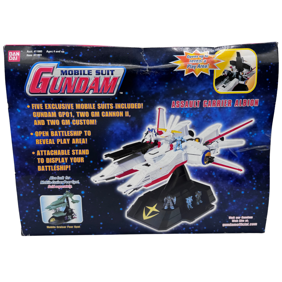 Bandai Mobile Suit Gundam Assault Carrier Albion Deluxe Battleship Playset - 2001 - Open Box Complete Like New