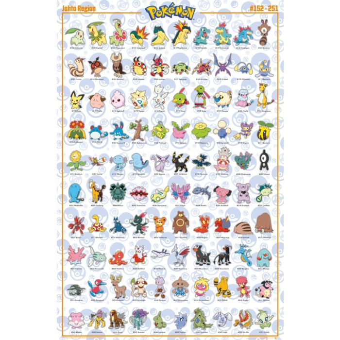 Pokemon - JOHTO - POSTER