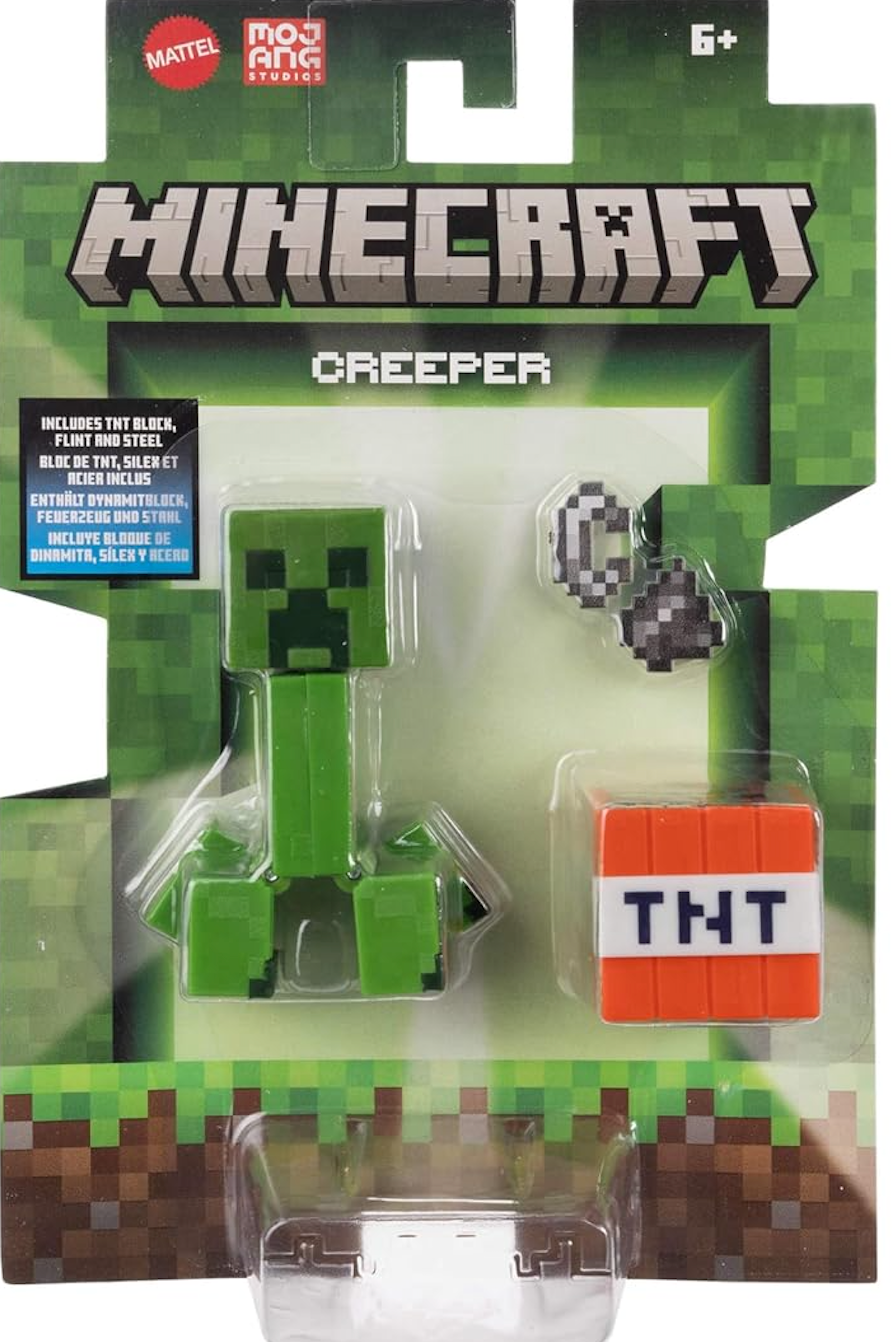 Minecraft Creeper Action Figure with Flint & Steel & TNT Block