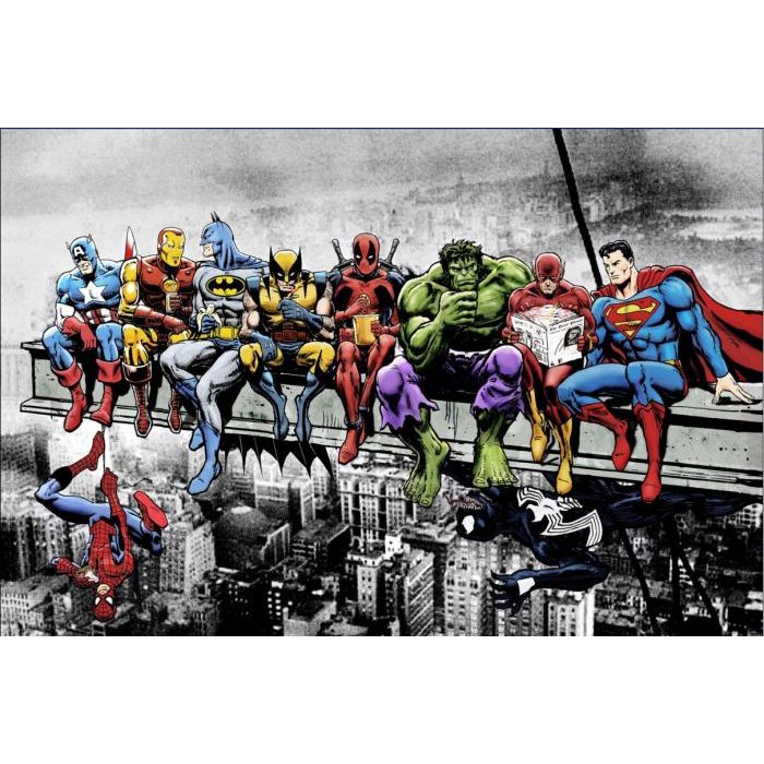 Superheroes Lunch on a Skyscraper - POSTER
