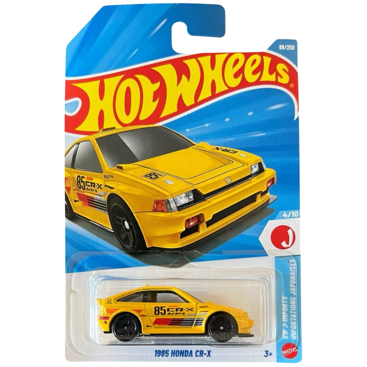 Hot Wheels 1985 Honda CR-X [Yellow] J-Imports 4/10, 89/250