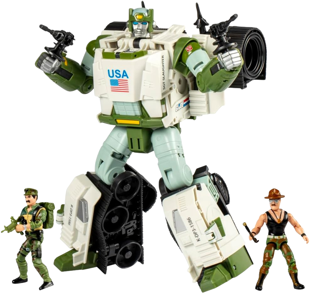 Transformers Collaborative G.I. Joe x Autobot Kup Triple T 9-Inch Action Figure, O-Ring 3.75-inch SGT Slaughter & Leatherneck