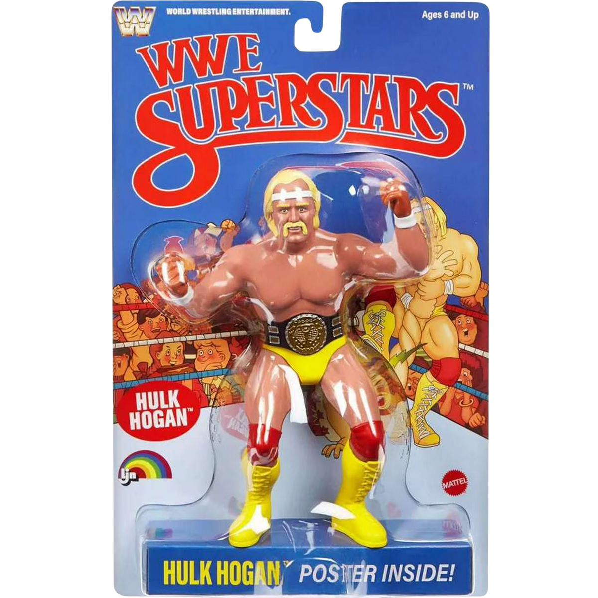 WWE LJN MATTEL SUPERSTARS HULK HOGAN 8" ACTION FIGURE 1980s RETRO - NEW IN HAND Blue card