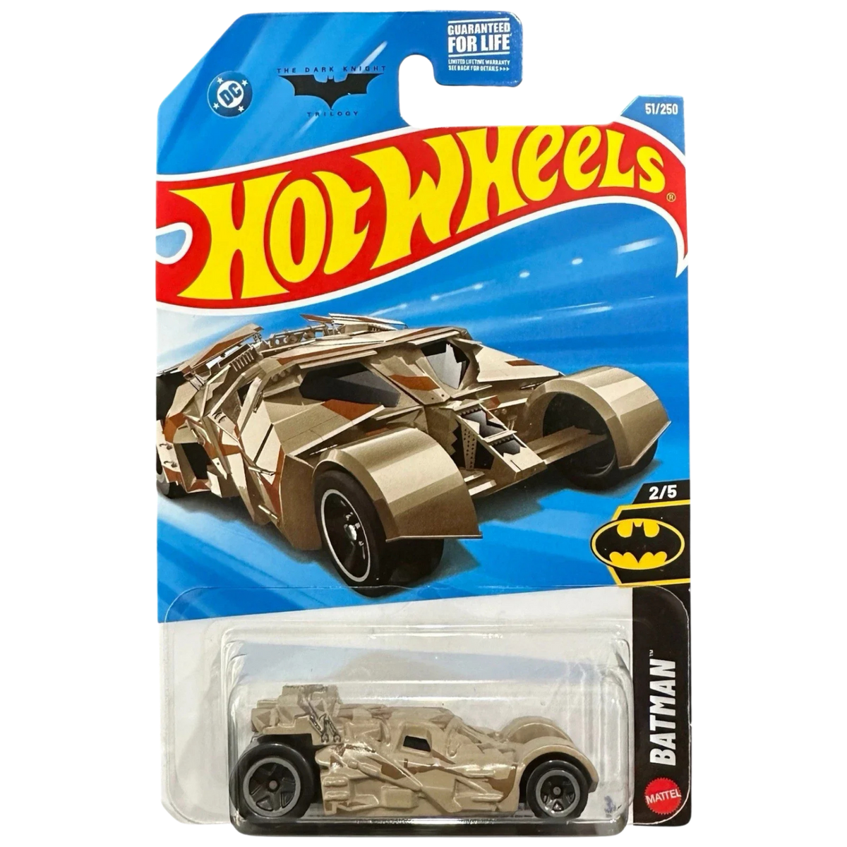 Hot Wheels - The Dark Knight Batmobile - JJJ21 - Batman 2/5 - Short Card - Military Color - Batman Tumbler - Official Licensed - Mattel 2026 (51/250)