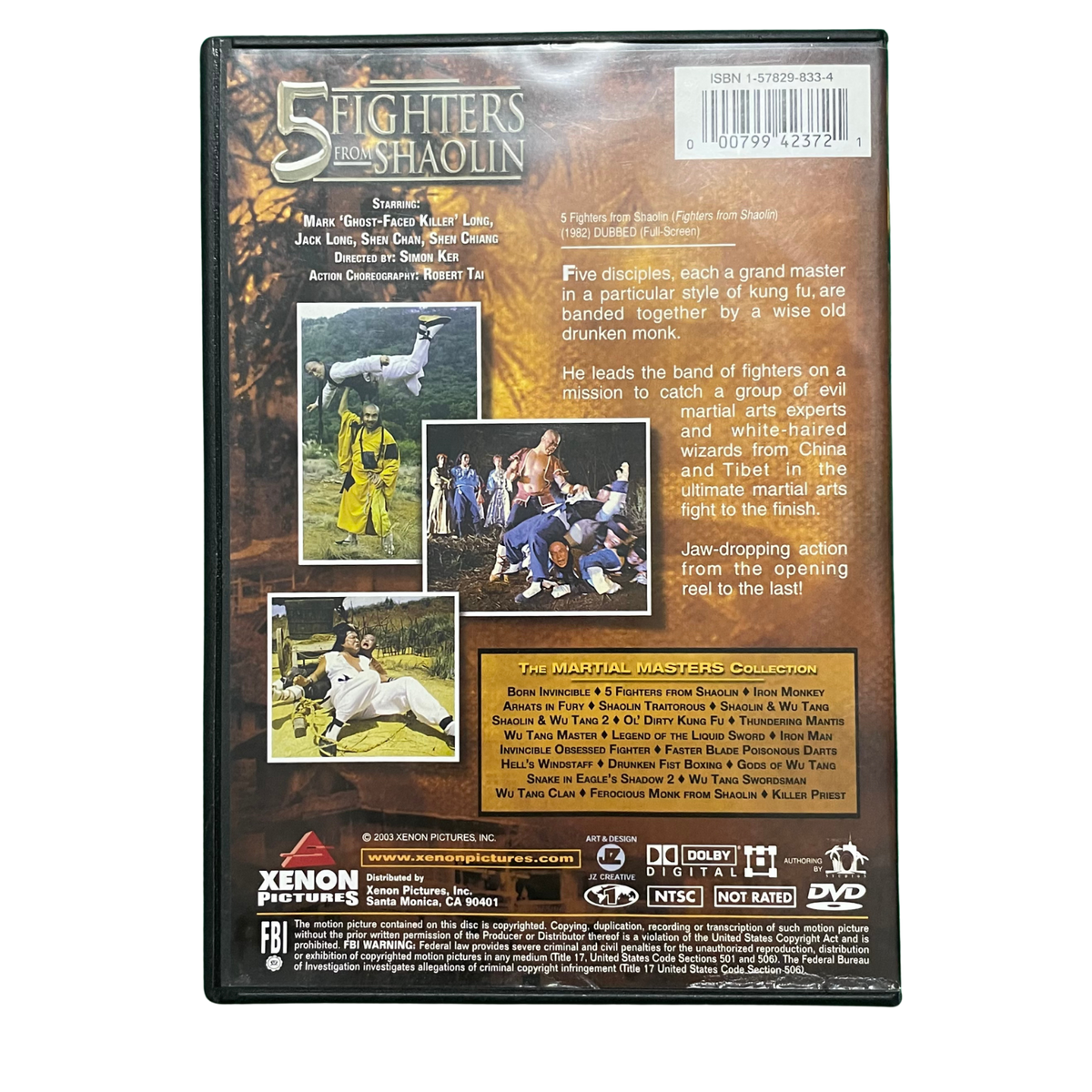 5 Fighters from Shaolin DVD (Used) – Digitally Remastered