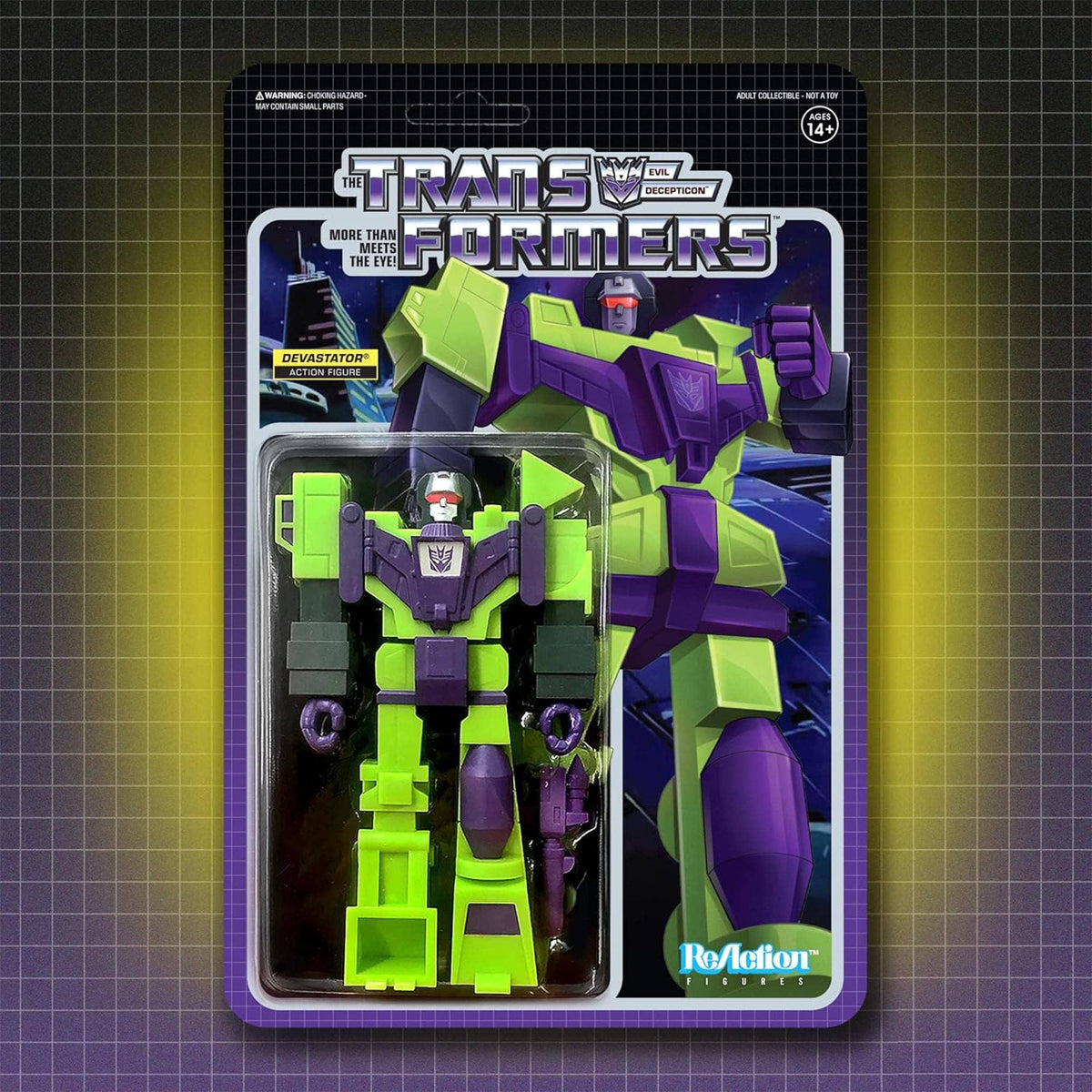 Transformers Super7 ReAction Figure | Devastator - Unpunched w/ Protective Case