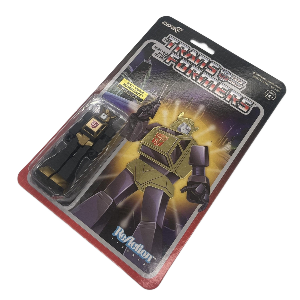 Transformers Super 7 Gold Armor Bumblebee Hasbro Action Figure NEW ReAction