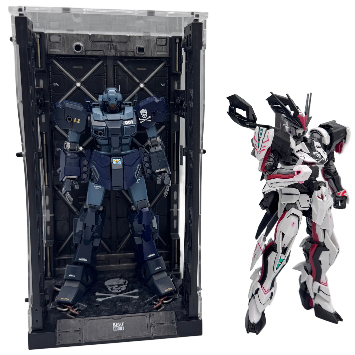 Custom HG GM Sniper II & Astray — Crossbones Faction Two-Kit Set w/ matching LBASE and LEDs