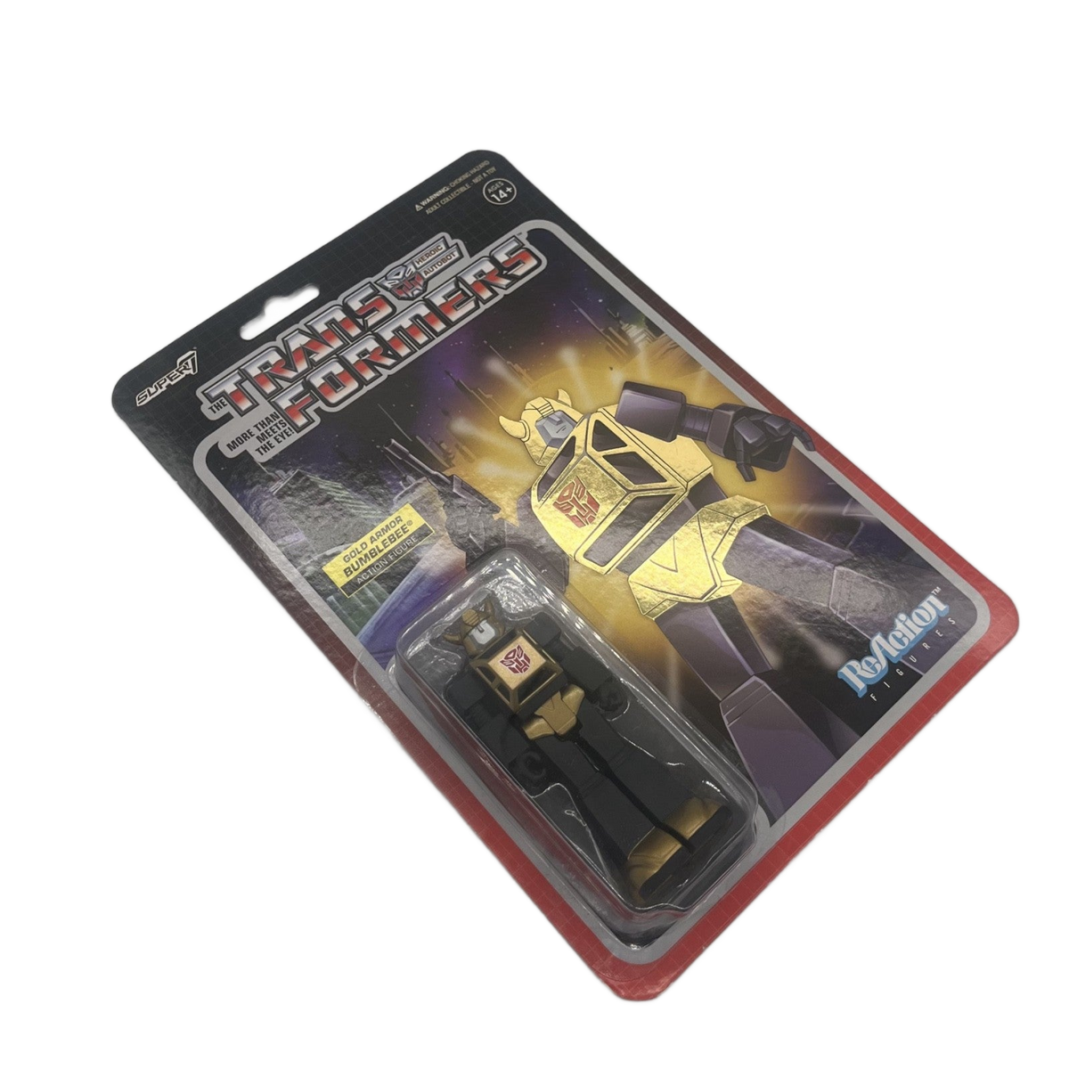 Transformers Super 7 Gold Armor Bumblebee Hasbro Action Figure NEW ReAction