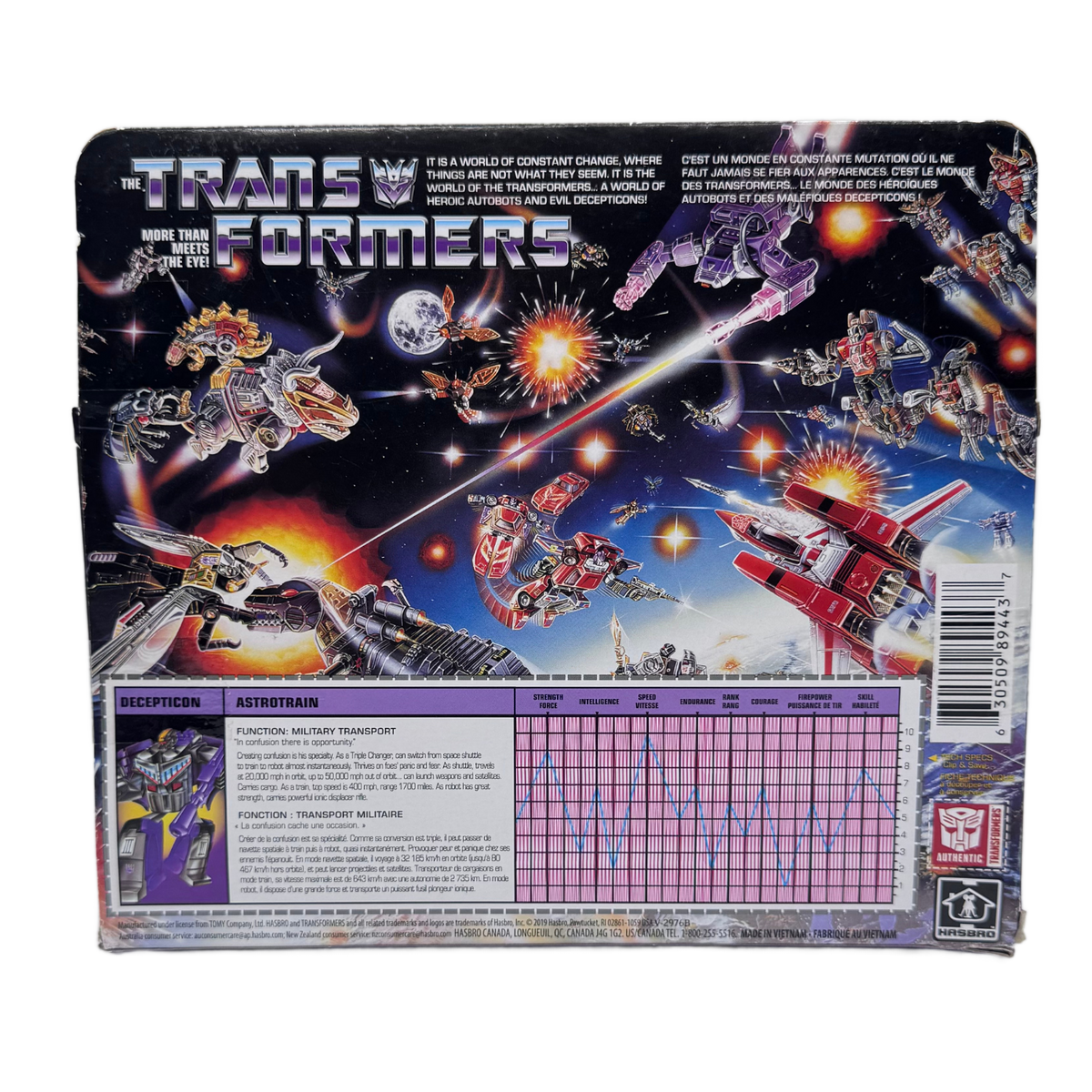 Hasbro Transformers G1 Decepticon Triple Changer Astrotrain — 2019 Reissue, New in Box