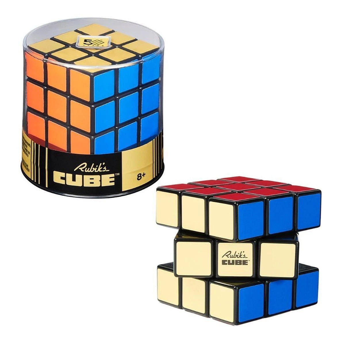Rubiks Cube 3x3 50th Anniversary Retro Gold Metallic Sticker Collectible New